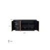 CARTON chest black body, decorative gold 3D front, glamour style, dimensions
