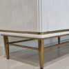 FLuted chest of drawers, white, gold metal details, sintered stone top, glamour style, elegant