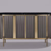 CROOM with black marble top, gold metal accents, fluted body, glamour