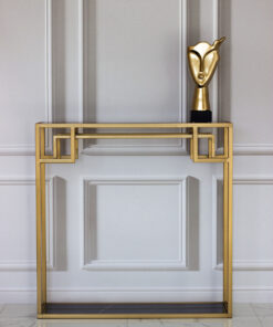 CONSOLE Astoria brass and black with shelf, glamour style