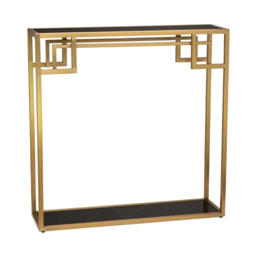 CONSOLE Astoria brass and black with shelf, glamour style, exclusive
