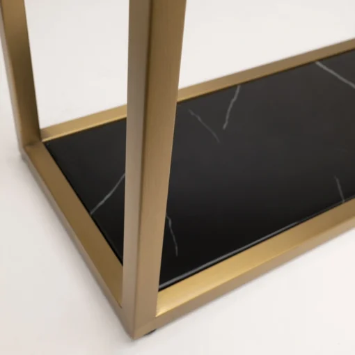CONSOLE Astoria brass and black with shelf, glamour style, elegant