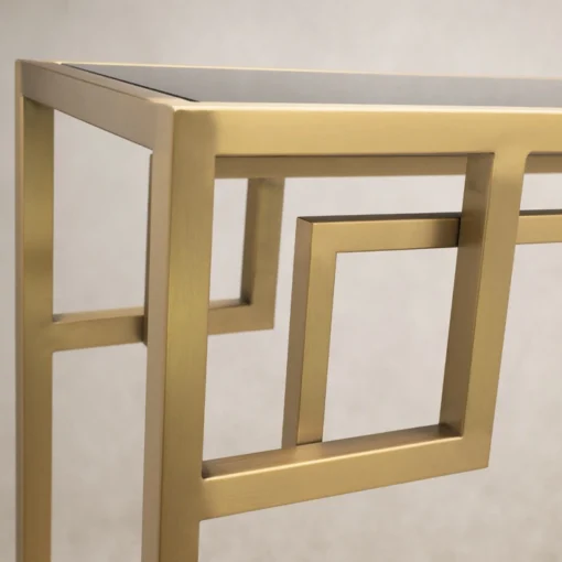 CONSOLE Astoria brass and black with shelf, glamour style, top quality