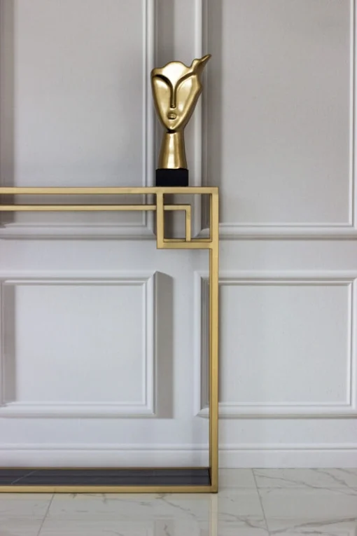 CONSOLE Astoria brass and black with shelf, glamour style, beautiful