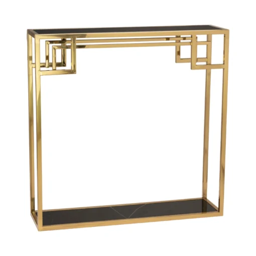CONSOLA Astoria gold black with shelf, glamour style