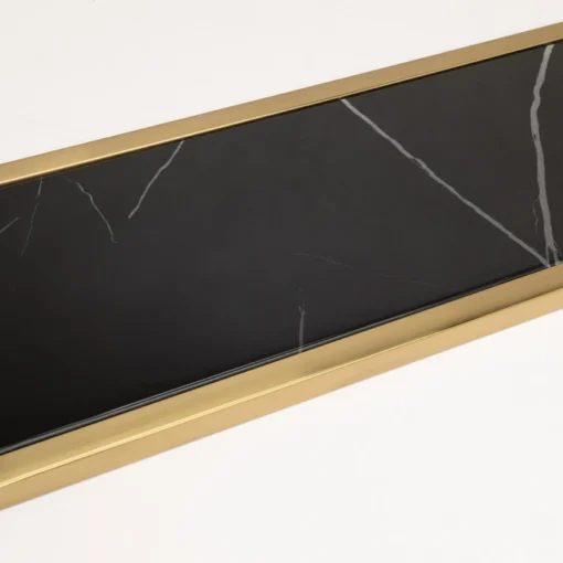 CONSOLA Astoria gold black with shelf, glamour style, for hallway
