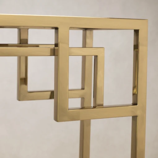 CONSOLA Astoria gold black with shelf, glamour style, for living room
