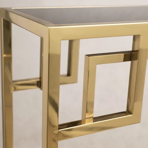 CONSOLA Astoria gold black with shelf, glamour style, exclusive