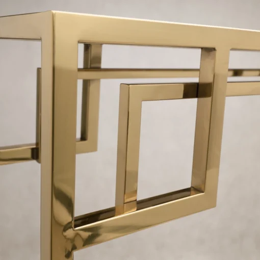 CONSOLA Astoria gold black with shelf, glamour style, for corridor