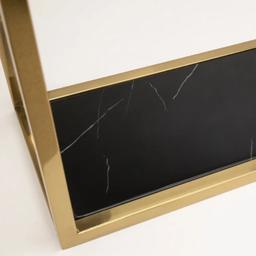 CONSOLA Astoria gold black with shelf, glamour style, unique