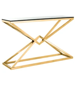 CONSOLA GRAND gold frame, glass top, electroplated, beautiful