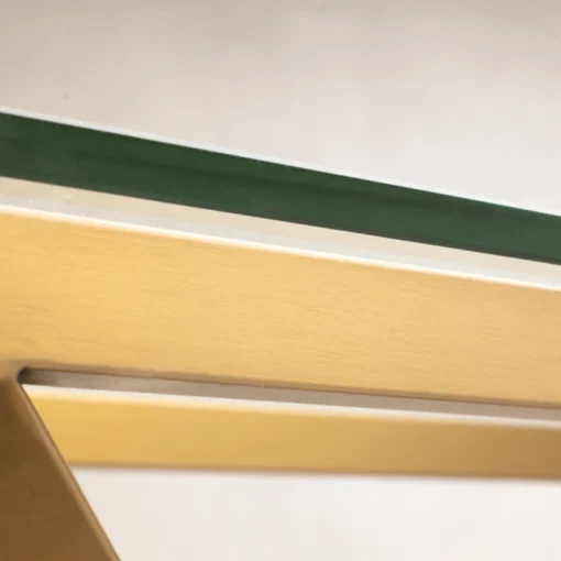 CONSOLA Grand brass, narrow, glass top, glamour style, for hallway