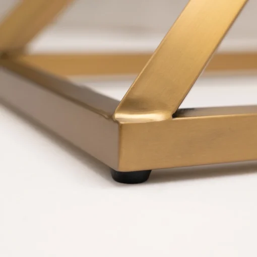 CONSOLA Grand brass, narrow, glass top, glamour style, durable