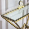 CONSOLA Grand brass, narrow, glass top, glamour style, unique