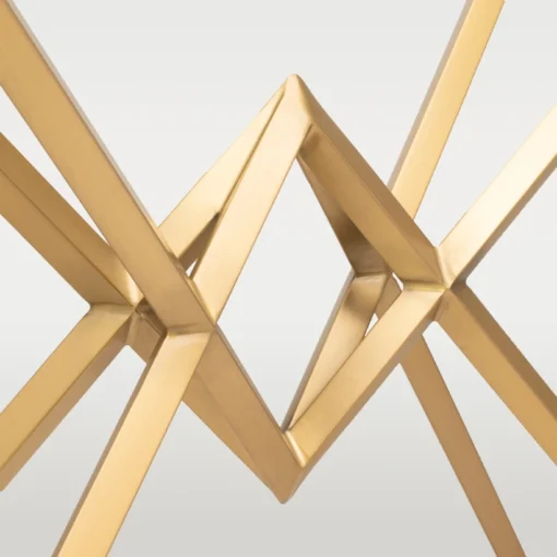 CONSOLA Grand brass, narrow, glass top, glamour style, stainless steel