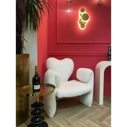 WALL LAMP metal housing, brushed gold color, avant-garde shape, beautiful
