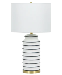Coastal table lamp ceramic base, brass details, Hamptons style, beautiful