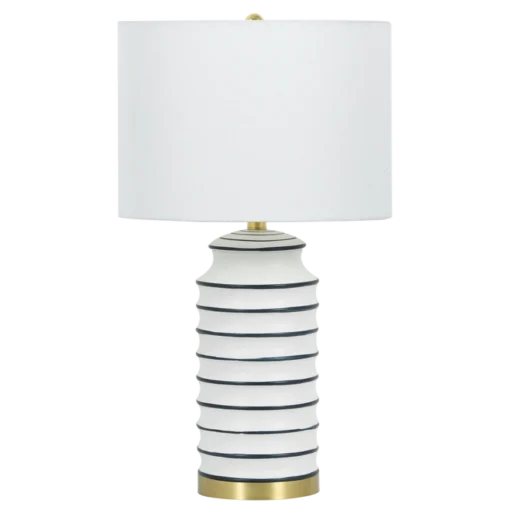 Coastal table lamp ceramic base, brass details, Hamptons style, beautiful