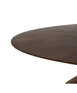 Oval dining table made of natural walnut wood, tapered base, beautiful