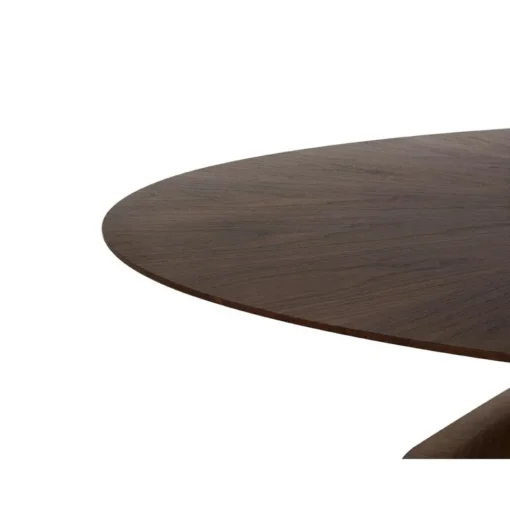 Oval dining table made of natural walnut wood, tapered base, beautiful