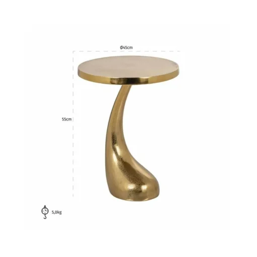 WALKING TABLE gold, round top, designer base, luxury style, dimensions
