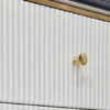 NIGHT CUPBOARD fluted, white and gold, synthetic marble top, glamour style, exclusive