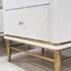 RIVERED CUPBOARD with 4 drawers, white and gold, synthetic marble top, glamour, unique