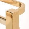 Bar side table on wheels, two-tier, gold metal frame, glass tops, glamour-3