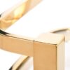 Bar side table on wheels, two-tier, gold metal frame, glass tops, glamour-5