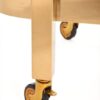 Bar side table on wheels, two-tier, gold metal frame, glass tops, glamour-6
