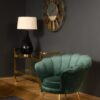 Bar side table on wheels, two-tier, gold metal frame, glass tops, glamour, beautiful