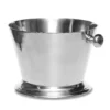 COOLER in silver aluminum, for champagne, decorative handles, round, classic style