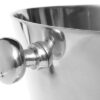 COOLER in silver aluminum, for champagne, decorative handles, round, classic style, sophisticated