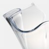 LARGE glass bowl, transparent, round with crinkled rim, hand formed, modern, exclusive