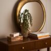 WALL LIRROR with irregular shape, designer gold frame, modern style