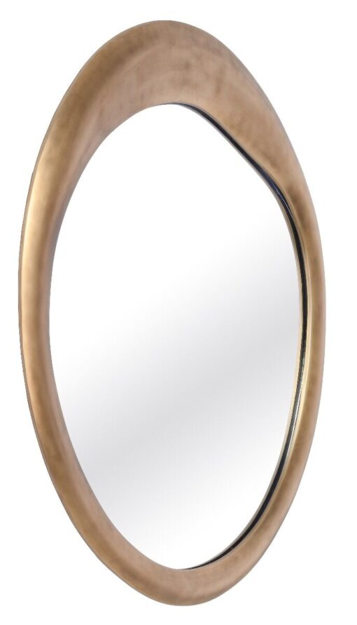 WALL Mirror with irregular shape, designer gold frame, modern style, unique