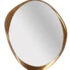 WALL MIRROR oval, gold frame with irregular shape, designer style, beautiful