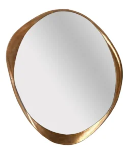 WALL MIRROR oval, gold frame with irregular shape, designer style, beautiful