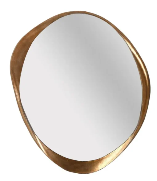 WALL MIRROR oval, gold frame with irregular shape, designer style, beautiful