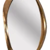 WALL MIRROR oval, gold frame with irregular shape, designer style, unique
