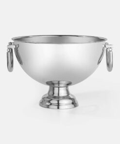 DECORATIVE bowl with handles, silver, metal, classic style