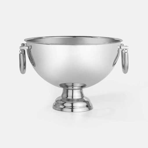 DECORATIVE bowl with handles, silver, metal, classic style