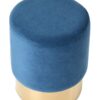 PUFA round, aluminum gold base, velour blue seat, modern style, exclusive