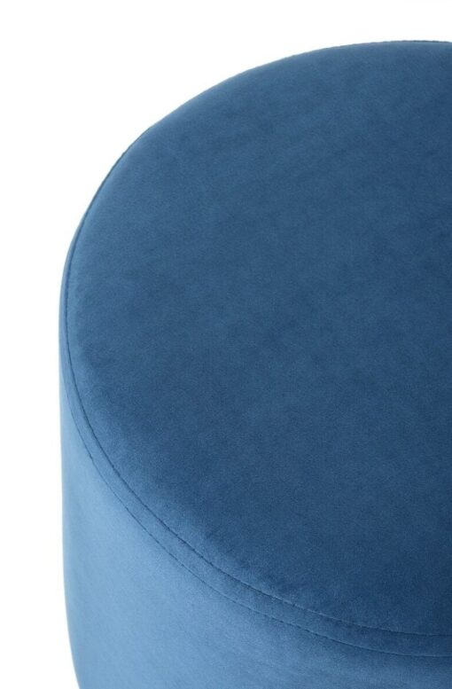 PUFA round, aluminum gold base, velour blue seat, modern style, top quality