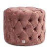 Round PUFA, quilted pink velvet satin fabric, modern style, beautiful
