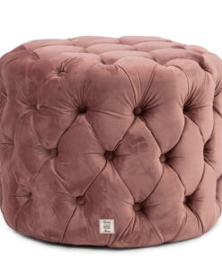 Round PUFA, quilted pink velvet satin fabric, modern style, beautiful