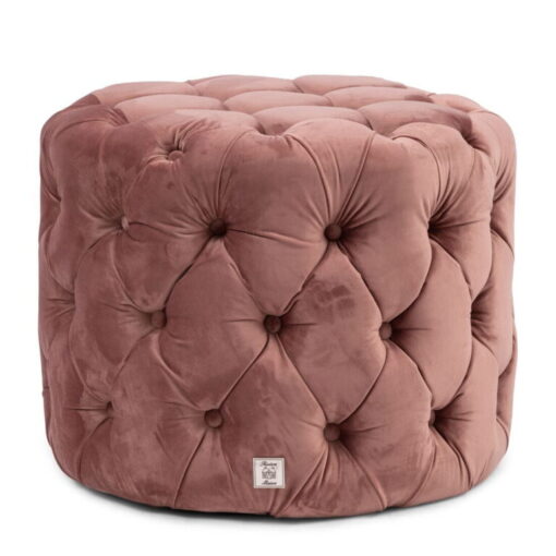 Round PUFA, quilted pink velvet satin fabric, modern style, beautiful