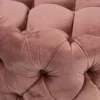 PUFA round, quilted pink velvet satin fabric, modern style, sophisticated