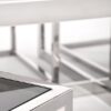 Coffee TABLE square, futuristic silver base, black glass top, modern style, for living room