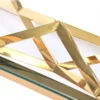 Coffee TABLE on gold decorative frame, transparent top, New York glamour-2